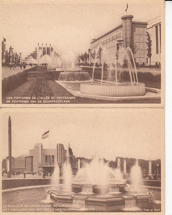 Brussels Expo 1935 Luxembourg Pavillion & Fountains
