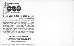 New Castle IN Modernfold Manufacturing  Kitchen Doors Montreal Canada Postcard