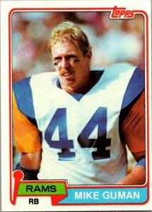 1981 Topps Football Card Mike Guman Los Angeles Rams sk60426