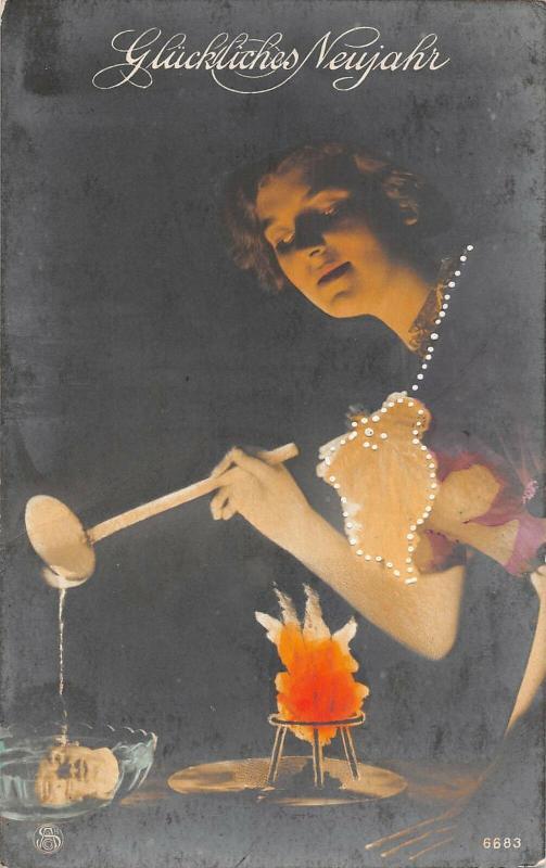 BR74099 neujahr germany new year woman magical powers surrealism