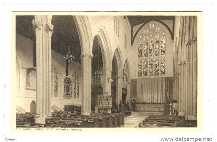 Interior- The Parish Church Of St. Stephen, Bristol, England, UK, 1900-1910s