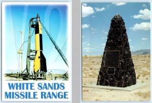 2 Postcards WHITE SANDS MISSILE RANGE, NM ~ German V-2 & Ground Zero Marker