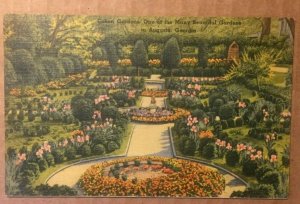 1942 USED LINEN PENNY POSTCARD COHEN GARDENS AUGUSTA GA.