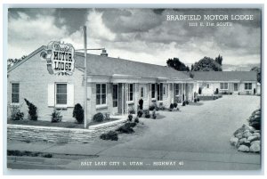 c1950's Bradfield Motor Lodge & Restaurant Cottages Salt Lake City Utah Postcard