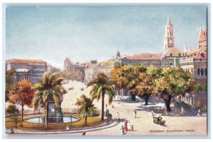 c1910 Bombay Rampart Row City of Contrasts India Oilette Tuck Art Postcard