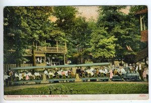 Akron OH Silver Lake  Miniature Train Postcard