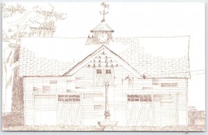 Goodwood Plantation Barn Tallahassee Florida Sketch Postcard Artemis Jegart