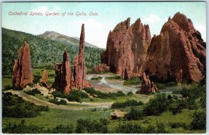 c1910s Colorado Springs, CO Cathedral Spires Garden of the Gods PC Litho A323