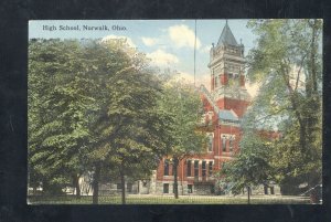 NORWALK OHIO HIGH SCHOOL BUILDING 1914 VINTAGE POSTCARD