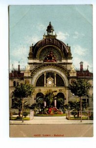 494627 Switzerland Lucerne Train Station Vintage postcard