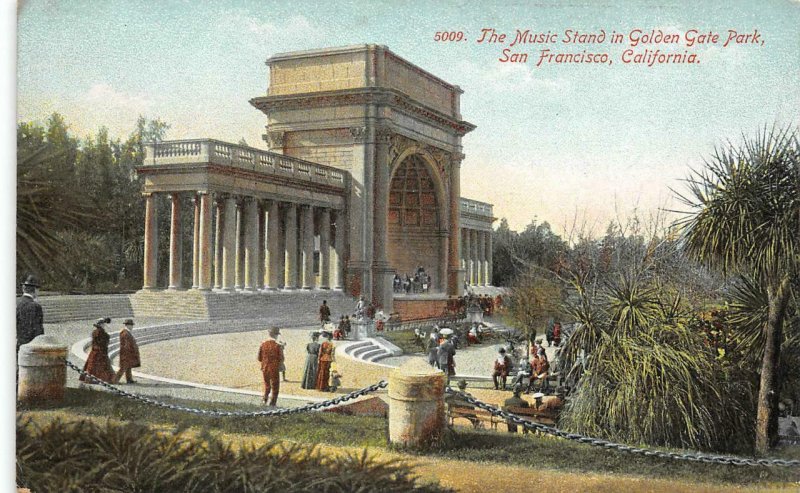 The Music Stand GOLDEN GATE PARK San Francisco, CA c1910s Vintage Postcard