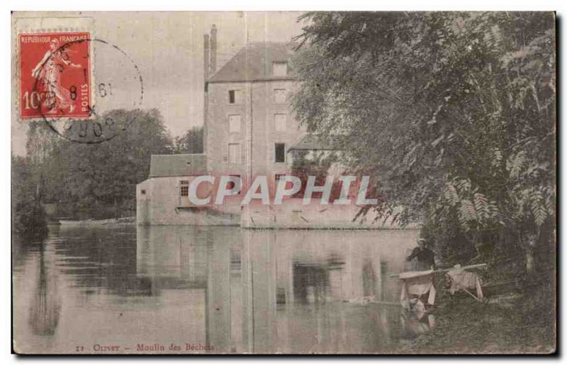 Old Postcard Olivet Moulin des Beches Lavoir Lavandiere