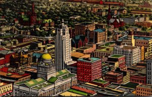 Indiana Fort Wayne Aerial View Of Downtown 1942