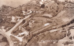 Skenfrith Church & Castle Monmouthshire Wales Old RPC Postcard