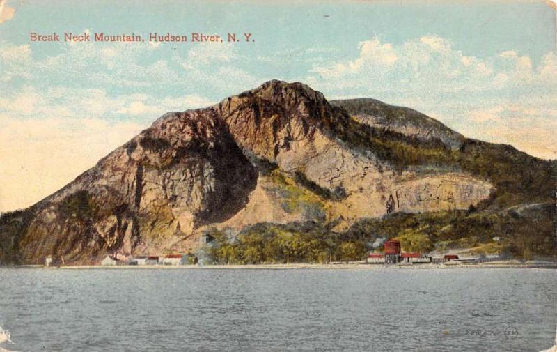 Hudson River New York Break Neck Mountain Waterfront Antique Postcard K94541