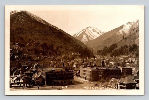 RPPC Wallace Idaho Birds Eye View Tabor #10 Real Photo Postcard