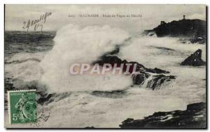 Postcard Old St Lunaire Wave Study at Decolle