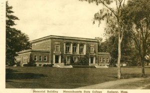 Postcard Early View of Memorial Building at Massachusetts State College, Amherst