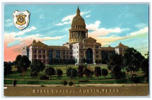 c1910 State Capitol Exterior Building Austin Texas TX Vintage Embossed Postcard 