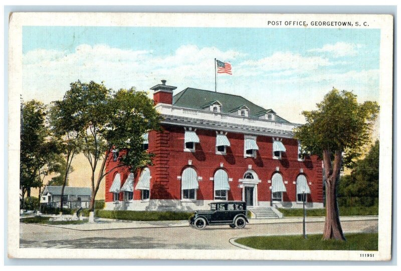 1937 Post Office Exterior Building Georgetown South Carolina SC Vintage Postcard