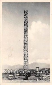 Grizzly Bear Totem Pole Prince Rupert, BC Postal Used Unknown big crease