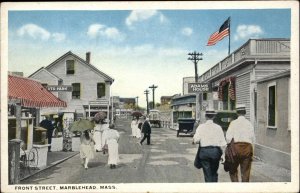 Marblehead MA Front St. MOXIE SIGN c1920 Postcard