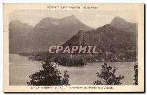 Postcard Old Scenic Sites De Savoie Lac d & # 39Annecy Mountain Duingt d & # ...