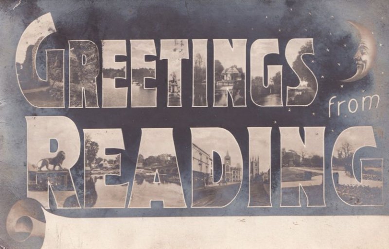 Greetings From Reading Big Letters Antique 1906 Postcard