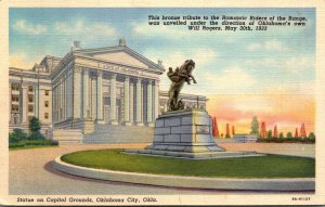 Oklahoma Oklahoma City Capitol Grounds Romantic Riders Of The Range Statue Cu...