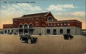 Pocatello ID OSL RR Train Station Depot c1910 Postcard