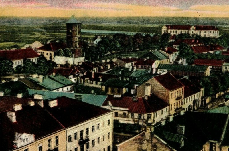 1914-16 WWI German Destlicher Kriegsschauplatz, Pultusf Bird's Eye Town View P21