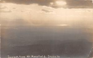 STOWE VT~SUNSET FROM MT MANSFIELD~E T HOUSTON REAL PHOTO POSTCARD 1910s