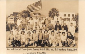 F79/ Interesting Photo RPPC Postcard c1910 St Petersburg Softball Team 8