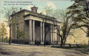 Richmond VA CIVIL WAR, White House of the Confederacy, Military 1912 Virginia