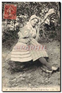 Old Postcard Folklore Auvergne Costume and headdress of the country