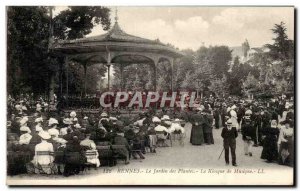 Old Postcard Rennes Le Jardin Des Plantes The Music kiosk