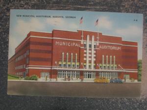 AUGUSTA GA GEORGIA MUNICIPAL AUDITORIUM Postcard