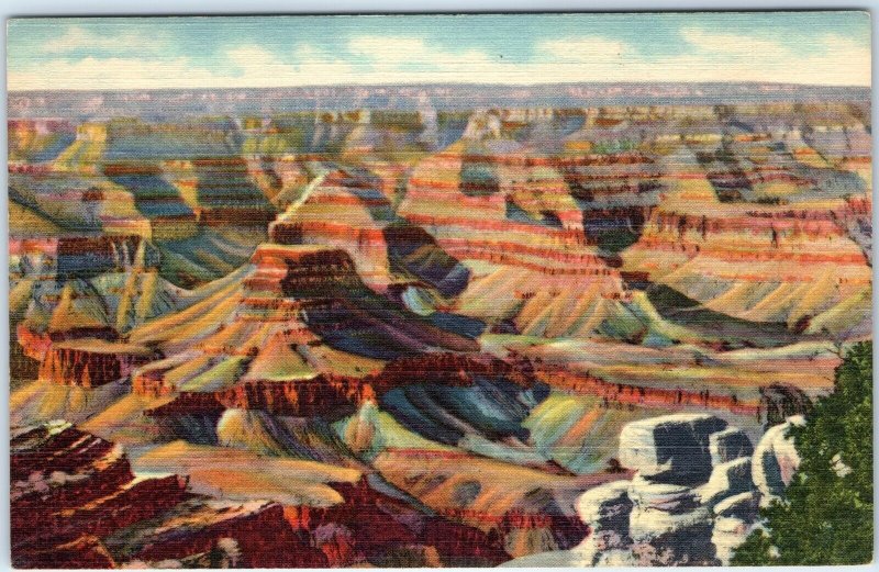 c1930s Grand Canyon, Ariz. El Tovar Hotel GC #12 Teich Linen PC Fred Harvey A291