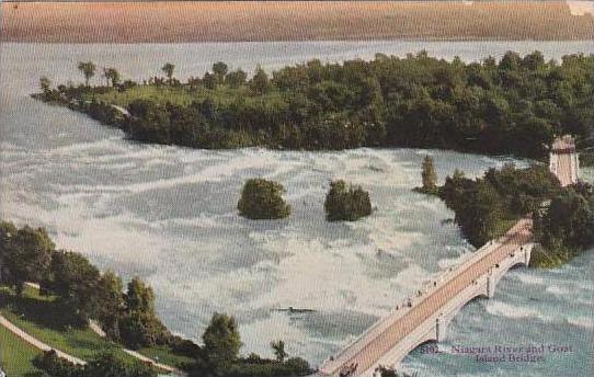 New York Niagara Falls Niagara River And Goat Island Bridge