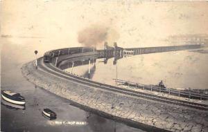 Winthrop MA Railroad Train Tracks Bridge Tolman & Ham RPPC Postcard