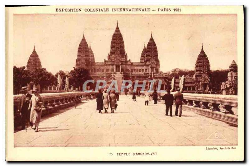 Old Postcard Exposition Coloniale Internationale Paris 1931 Temple of Wat & #...