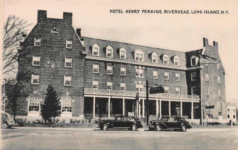 Hotel Henry Perkins, Riverhead, Long Island, N.Y., Early Postcard, Unused 