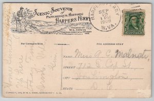 John Browns Stronghold At Harpers Ferry WV W.L. Erwin West Virginia Postcard Q30