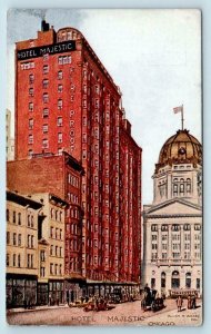 CHICAGO, Illinois IL~ HOTEL MAJESTIC Artist Signed Allen M. Weary 1910s Postcard