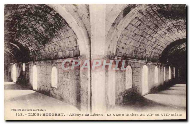 Old Postcard Ile St Honorat Lerins Abbey Cloister Old VII to VIII century