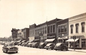 J69/ Clarinda Iowa RPPC Postcard c40-50s Main Street Stores 219