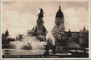 Argentina Buenos Aires Monumento a Los Dos Congresos Vintage RPPC  C120