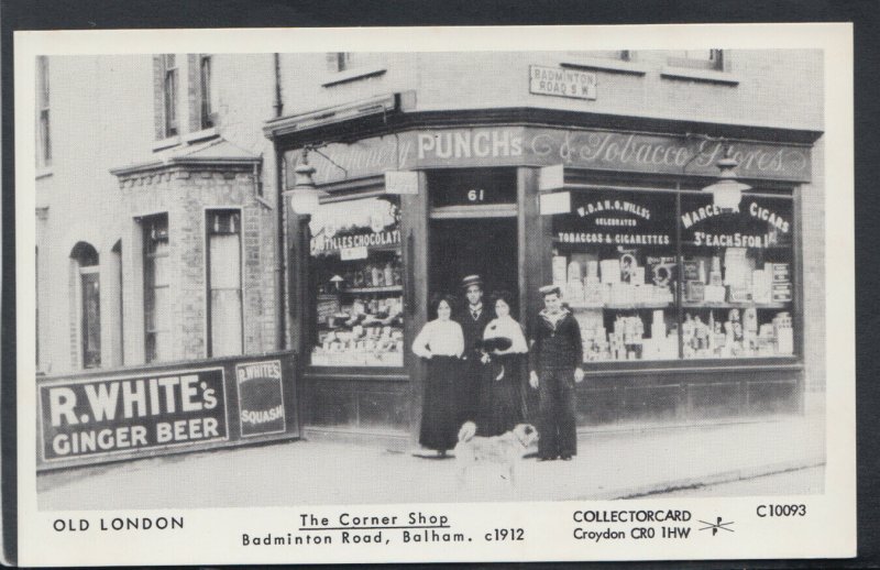 London Postcard - The Corner Shop, Badminton Road, Balham c.1912 - X924