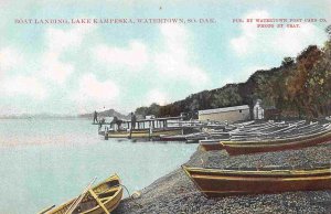 Boat Landing Lake Kampeska Watertown South Dakota 1910c postcard