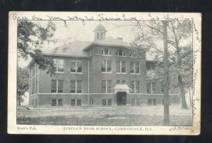 CARBONDALE ILLINOIS LINCOLN HIGH SCHOOL VINTAGE POSTCARD 1906